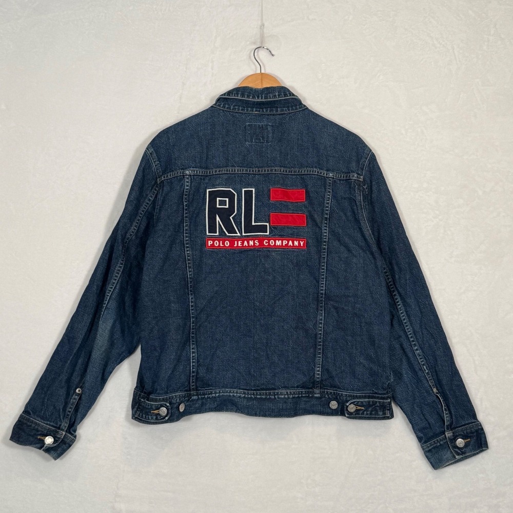 Vintage Ralph Lauren Polo Jeans Co. Blue Denim Trucker Jacket Large